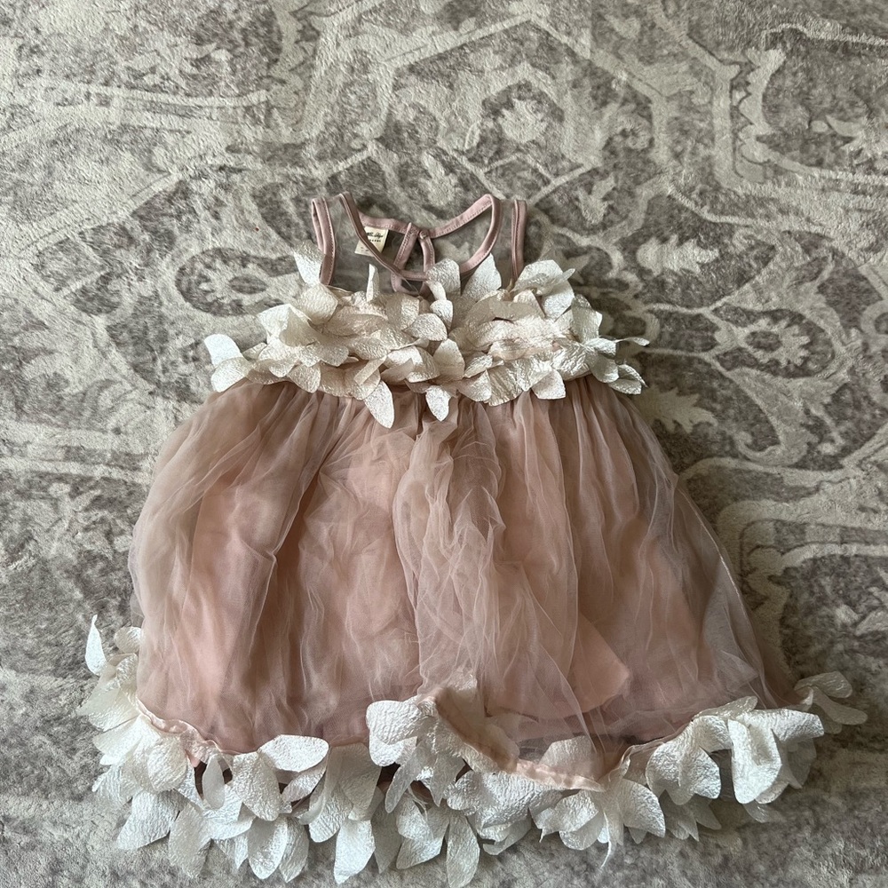 Elegant Pink and White Floral Fairy Dress
